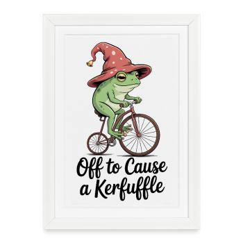 Je vais provoquer un remue-tout - Un meme-shirt de grenouille mignon - Affiche encadrée (27 × 37 cm) - blanc - Devant