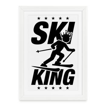 Ski King - Framed poster (27 × 37 cm) - white - Front