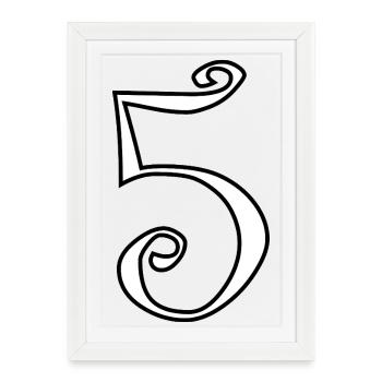 5. ANNIVERSAIRE. 5 ANS. 5e ANNIVERSAIRE. ENFANT - Affiche encadrée (27 × 37 cm) - blanc - Devant