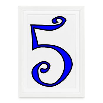 5. ANNIVERSAIRE. 5 ANS. 5e ANNIVERSAIRE - Affiche encadrée (27 × 37 cm) - blanc - Devant