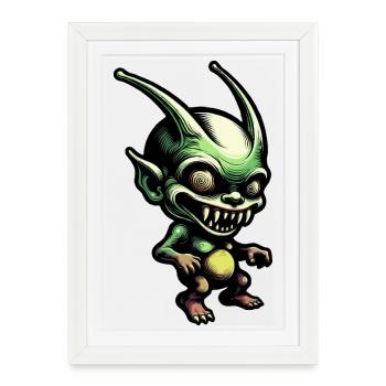 Green Goblin in Retro-Comic Style - Framed poster (27 × 37 cm) - white - Front