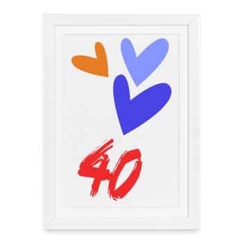 40. 40 YEARS. 40th ANNIVERSARY. 40 YEARS ANNIVERSARY. - Framed poster (27 × 37 cm) - white - Front
