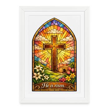 He is Risen Easter Jesus Easter - Framed poster (27 × 37 cm) - white - Front