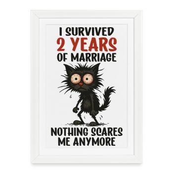 Cadeau du 2e anniversaire de mariage Mari Mari Épouse - Affiche encadrée (27 × 37 cm) - blanc - Devant