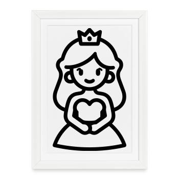 princesse - Affiche encadrée (27 × 37 cm) - blanc - Devant