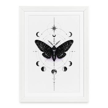 Papillon de nuit au clair de lune dans l’Anneau Céleste - Affiche encadrée (27 × 37 cm) - blanc - Devant