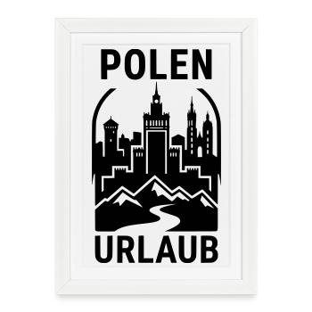 Polen Urlaub - Gerahmtes Poster (27 × 37 cm) - Weiß - Vorne
