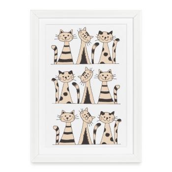 9 Vie féline - Affiche encadrée (27 × 37 cm) - blanc - Devant