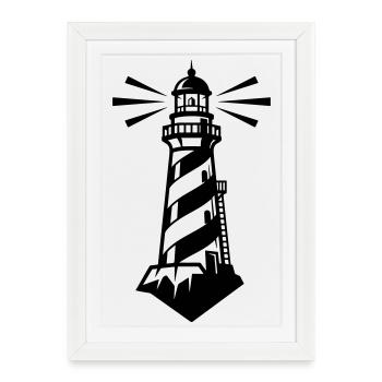 Icône de la Côte du Phare - Affiche encadrée (27 × 37 cm) - blanc - Devant