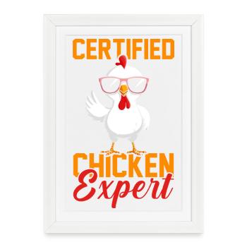 Élevage de coqs, volaille, poulet - Affiche encadrée (27 × 37 cm) - blanc - Devant