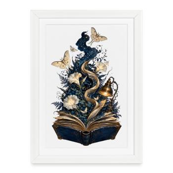 Book of Starry Nights and Flowers - Framed poster (27 × 37 cm) - white - Front
