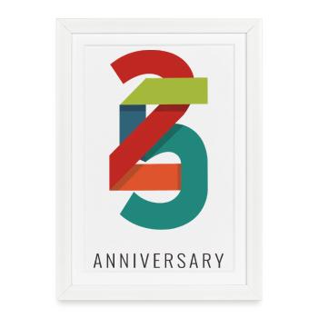 25 Years – Modern Anniversary Design - Framed poster (27 × 37 cm) - white - Front