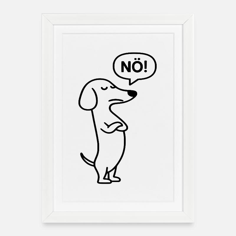 Nö! - Gerahmtes Poster (27 × 37 cm) - Weiß