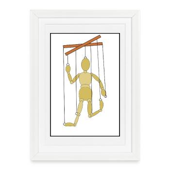 Marionnette en équilibre - Affiche encadrée (27 × 37 cm) - blanc - Devant