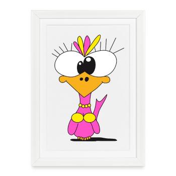 Colorful female bird - Framed poster (27 × 37 cm) - white - Front