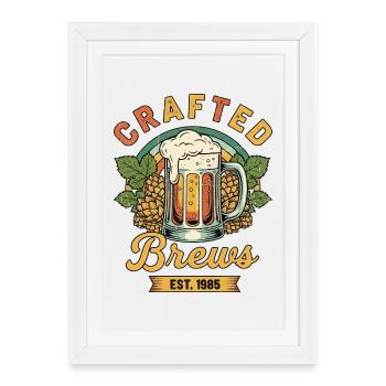Crafted brews - Framed poster (27 × 37 cm) - white - Front