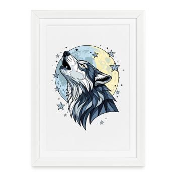Wolf - Framed poster (27 × 37 cm) - white - Front