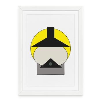 Fire Brigade Helmet yellow - Framed poster (27 × 37 cm) - white - Front