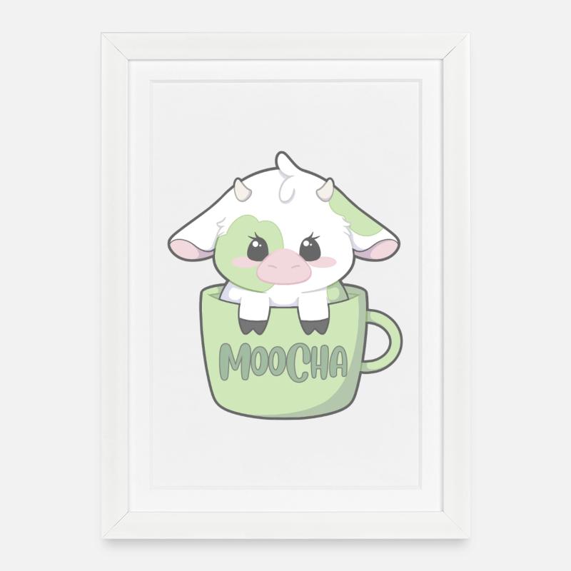 Moocha - Framed poster (27 × 37 cm) - white