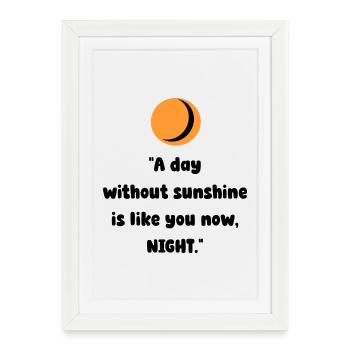 Orange Moon Silhouette - Framed poster (27 × 37 cm) - white - Front