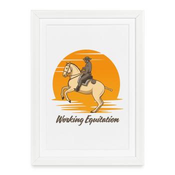 workingequitation01 - Framed poster (27 × 37 cm) - white - Front