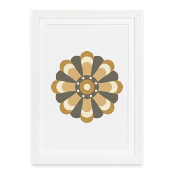 Fleur dorée et brune - Affiche encadrée (27 × 37 cm) - blanc - Devant