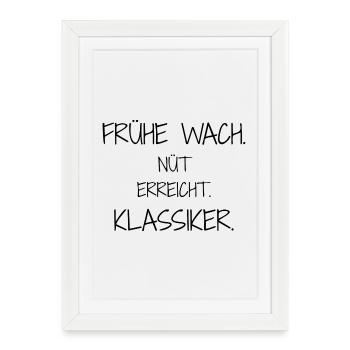 Design affirmatif – l’ironie rencontre la vie quotidienne - Affiche encadrée (27 × 37 cm) - blanc - Devant