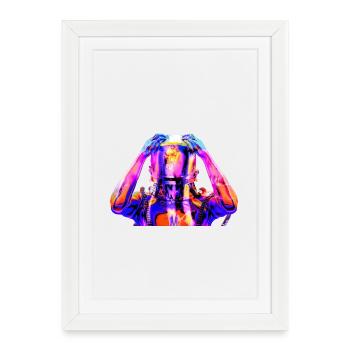 Neon Astronaut Colorful Psychedelic - Framed poster (27 × 37 cm) - white - Front