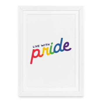 Live with pride - Affiche encadrée (27 × 37 cm) - blanc - Devant