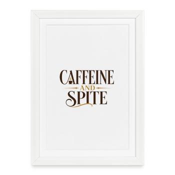 Caféine et rancune - Affiche encadrée (27 × 37 cm) - blanc - Devant