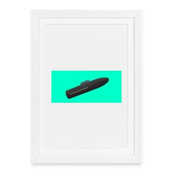 Silhouette minimaliste sous-marine - Affiche encadrée (27 × 37 cm) - blanc - Devant