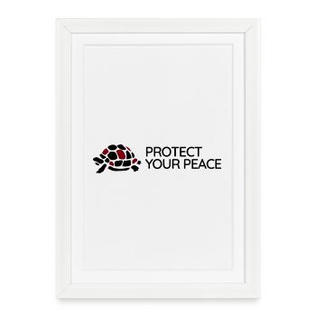 Tortue - Protège ta paix - Affiche encadrée (27 × 37 cm) - blanc - Devant
