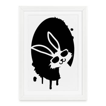 Graffiti Easter egg and Easter bunny - Framed poster (27 × 37 cm) - white - Front