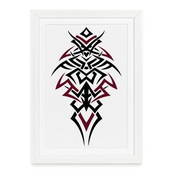 Tribal Tattoo – Masculine Power Symbol - Framed poster (27 × 37 cm) - white - Front