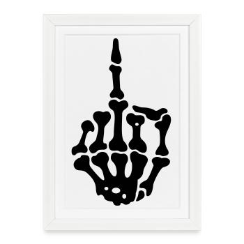 middlefinger - Affiche encadrée (27 × 37 cm) - blanc - Devant