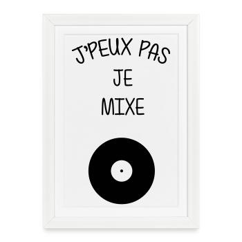 Mixer / DJ / Musique / Electro / Techno / Mix - Affiche encadrée (27 × 37 cm) - blanc - Devant