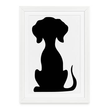 chien - Affiche encadrée (27 × 37 cm) - blanc - Devant