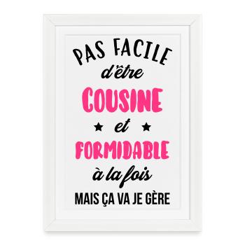 Oncle / Tante / Cousin / Cousine - Affiche encadrée (27 × 37 cm) - blanc - Devant