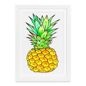 Pineapple colorful - Framed poster (27 × 37 cm) - white - Front