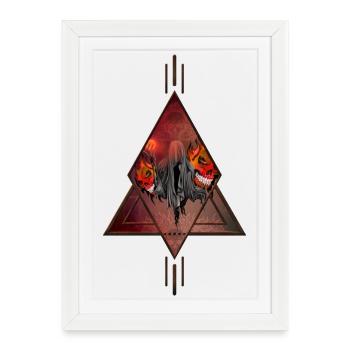 Impressive skeleton with skulls. - Framed poster (27 × 37 cm) - white - Front