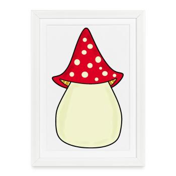 Mushroom Toadstool Pattern Personalizable Gift - Framed poster (27 × 37 cm) - white - Front