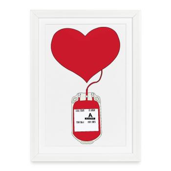 Donner du sang est un acte d’amour - Affiche encadrée (27 × 37 cm) - blanc - Devant