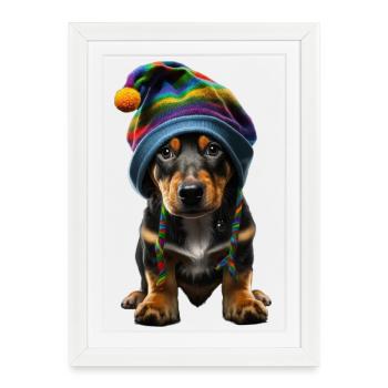 Pup élégant - Affiche encadrée (27 × 37 cm) - blanc - Devant