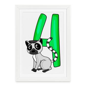 4 birthday 4 years old with animal motif - four - Framed poster (27 × 37 cm) - white - Front