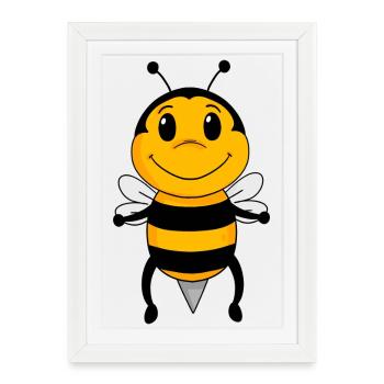 Bee - Framed poster (27 × 37 cm) - white - Front