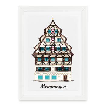 Memmingen, Schwaben, Bayern, Allemagne - Affiche encadrée (27 × 37 cm) - blanc - Devant