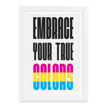 Mois de la fierté LGBT - Adoptez vos vraies couleurs - Affiche encadrée (27 × 37 cm) - blanc - Devant