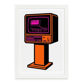 Rétro Future TV - Affiche encadrée (27 × 37 cm) - blanc - Devant
