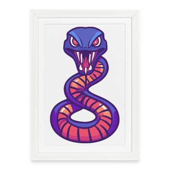 Snake Cobra Halloween Poisonous - Framed poster (27 × 37 cm) - white - Front