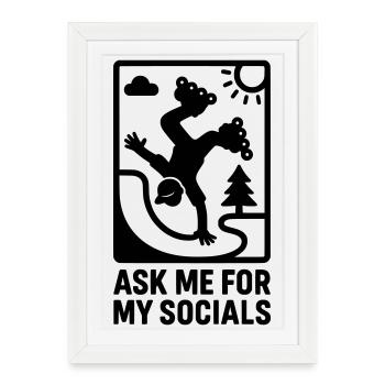 Patins à roues alignées Médias sociaux Célébrité Cool Kids - Affiche encadrée (27 × 37 cm) - blanc - Devant